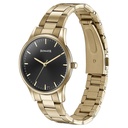 Sonata Quartz Analog Black Dial Golden Stainless Steel Strap Watch For Men