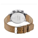 Sonata Quartz Multifunction Silver Dial Brown Leather Strap Watch For Men
