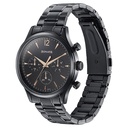 Sonata Wedding Edit Quartz Multifunction Black Dial Stainless Steel Strap Watch For Men
