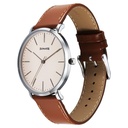 Sonata Ascent Quartz Analog Off White Dial Leather Strap Watch For Men