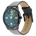 Sonata Force Quartz Analog Green Dial Leather Strap Watch for Men