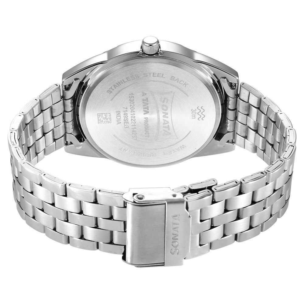 Sonata RPM Analog with Date Blue Dial Stainless Steel Strap Watch for Men
