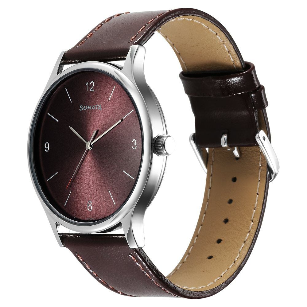 Sonata Quartz Analog Brown Dial Watch for Men