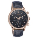 Sonata Wedding Edit Quartz Multifunction Black Dial Leather Strap Watch For Men