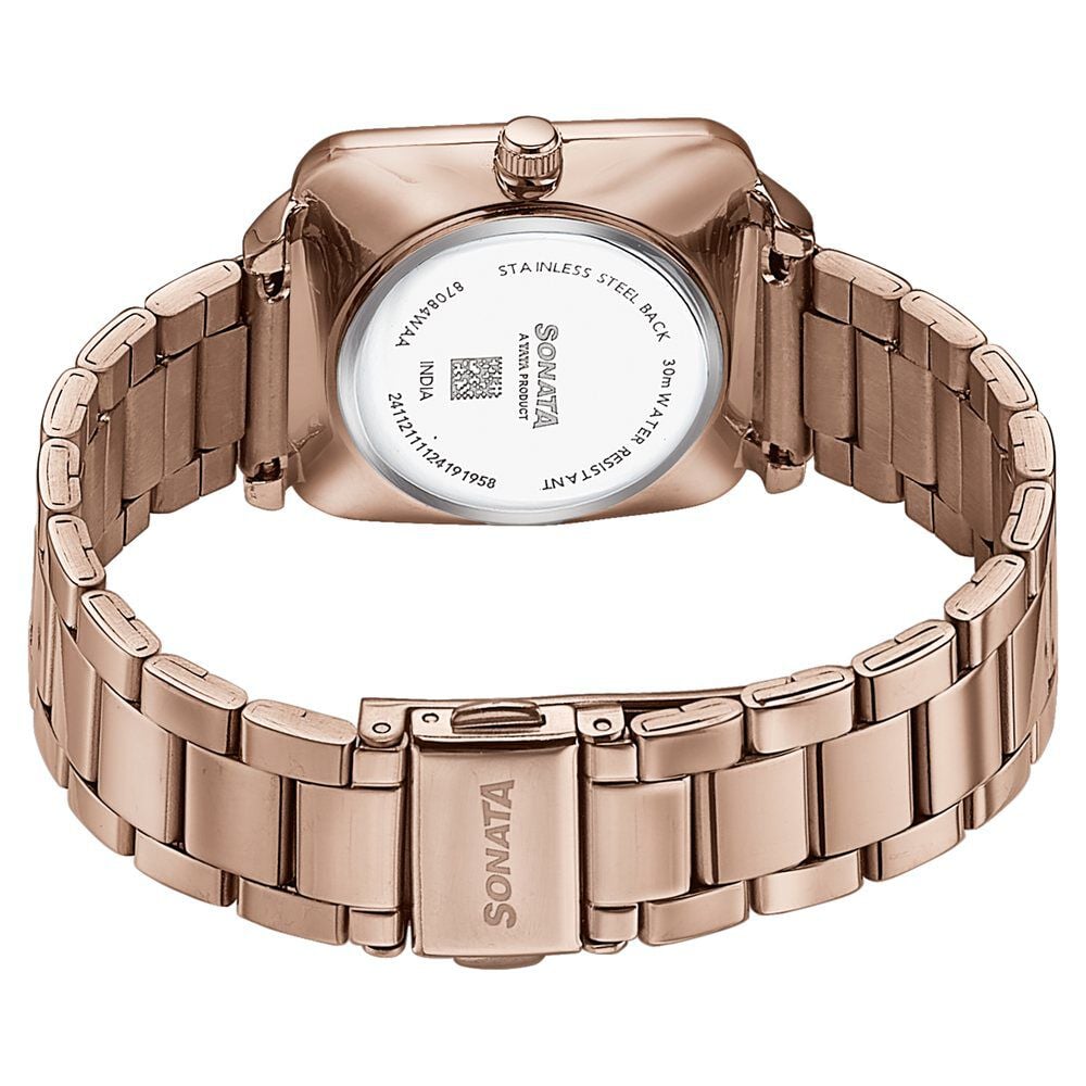 Sonata Wedding Edit Quartz Analog Pink Dial Stainless Steel Strap Watch For Women