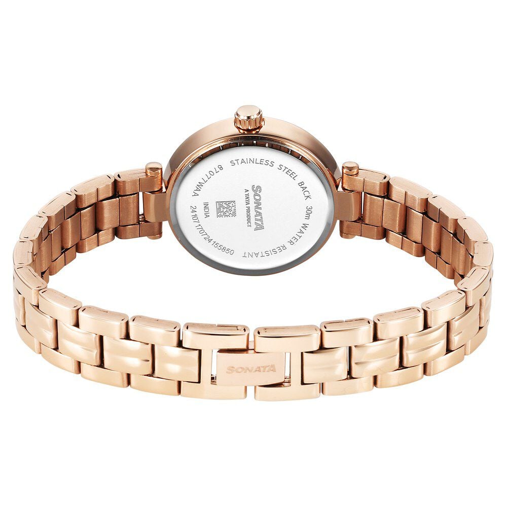 Sonata Wedding Quartz Analog Off White Dial Stainless Steel Strap Watch For Women