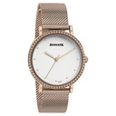 Sonata Quartz Analog White Dial Rose Gold Stainless Steel Strap Watch For Women