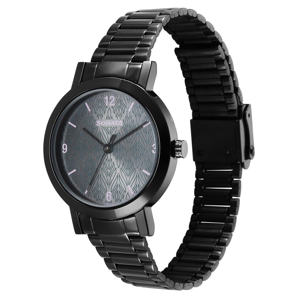 Sonata Ladies Essentials Grey Dial Stainless Steel Strap Watch for Women