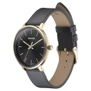 Sonata Quartz Analog Black Dial Black Leather Strap Watch For Women