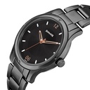Sonata Women of Steel Black Dial Stainless Steel Strap Watch for Women