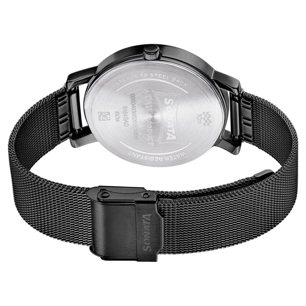 Sonata Multifunctions Black Dial Women Watch With Metal Strap