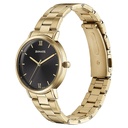 Sonata Quartz Analog Black Dial Golden Stainless Steel Strap Watch For Women