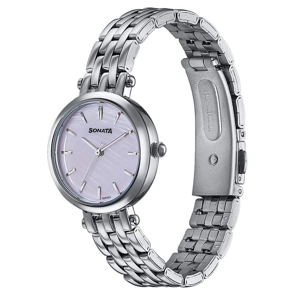 Sonata Wedding Edit Quartz Analog Pink Dial Stainless Steel Strap Watch For Women