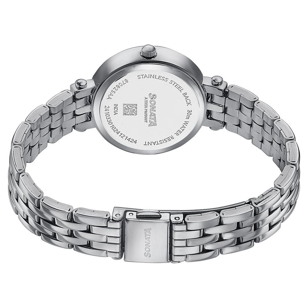 Sonata Wedding Edit Quartz Analog Pink Dial Stainless Steel Strap Watch For Women