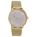 Sonata Sleek Gold-Toned Mesh Bracelet Watch with Minimal Sundial Dial and Arabic Numerals