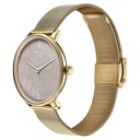 Sonata Sleek Gold-Toned Mesh Bracelet Watch with Minimal Sundial Dial and Arabic Numerals