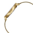 Sonata Sleek Gold-Toned Mesh Bracelet Watch with Minimal Sundial Dial and Arabic Numerals