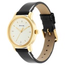Sonata Classic Gold White Dial Leather Strap Watch for Women