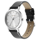 Ladies Essentials Silver Dial Leather Strap Watch for Women