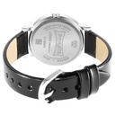 Ladies Essentials Silver Dial Leather Strap Watch for Women