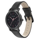 Sonata Play Black Dial Women Watch With Leather Strap