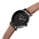 Sonata Essentials Black Dial Leather Strap Watch for Women