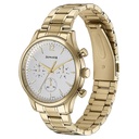 Sonata Quartz Multifunction White Dial Golden Stainless Steel Strap Watch For Men