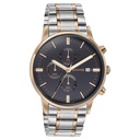 Sonata Quartz Multifunction Black Dial Two Toned Stainless Steel Strap Watch For Men