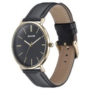 Sonata Quartz Analog Black Dial Black Leather Strap Watch For Men