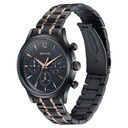 Sonata Wedding Edit Quartz Multifunction Black Dial Stainless Steel Strap Watch For Men