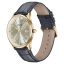 Sonata Wedding Edit Quartz Analog with Date Golden Dial Leather Strap Watch For Men