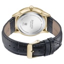 Sonata Wedding Edit Quartz Analog with Date Golden Dial Leather Strap Watch For Men