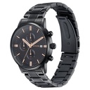 Sonata Wedding Edit Quartz Multifunction Black Dial Stainless Steel Strap Watch For Men