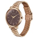 Sonata Wedding Bling Quartz Analog Brown Dial Rose Gold Stainless Steel Strap Watch for Women