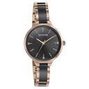 Sonata Quartz Analog Black Dial Two Toned Stainless Steel Strap Watch For Women