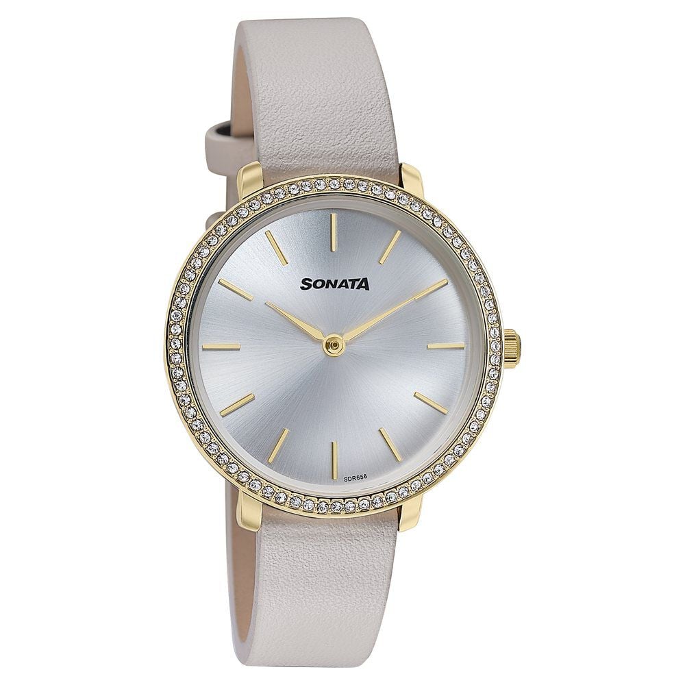 Sonata Wedding Edit Quartz Analog Silver Dial Stainless Steel Strap Watch For Women