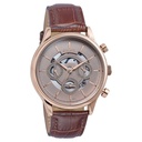 Sonata Wedding Edit Quartz Multifunction Pink Dial Leather Strap Watch For Men