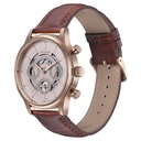 Sonata Wedding Edit Quartz Multifunction Pink Dial Leather Strap Watch For Men