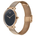 Sonata Sleek Quartz Analog Black Dial Rose Gold Stainless Steel Strap Watch for Women