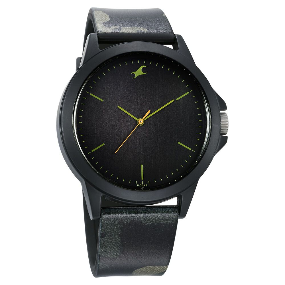Fastrack Tees Urbanique Quartz Analog Black Dial Silicon Strap Watch For Unisex