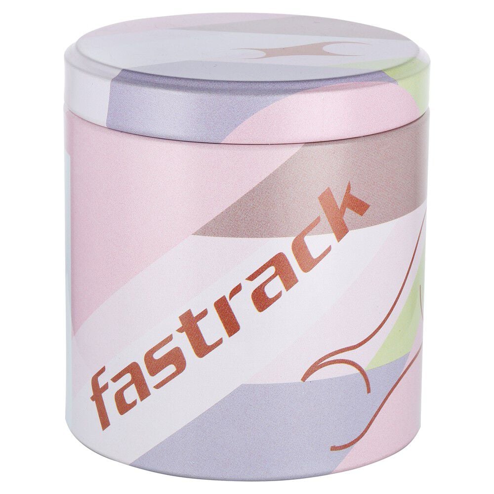 Fastrack Stunners Silver Dial Leather Strap Watch for Girls