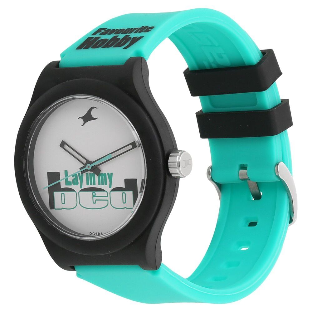 Fastrack Quartz Analog White Dial Silicone Strap Watch for Unisex