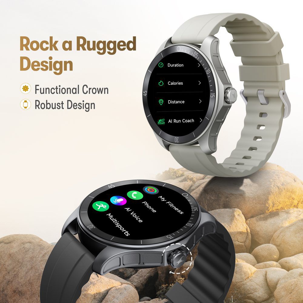 Fastrack Rogue with 3.5 CM UltraVU HD Display Sporty Smartwatch Functional Crown with AI Coach and Auto Multisport Recognition