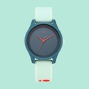 Fastrack Monochrome Quartz Analog Blue Dial Silicone Strap Watch for Girls