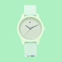 Fastrack Monochrome Quartz Analog Green Dial Silicone Strap Watch for Girls