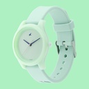 Fastrack Monochrome Quartz Analog Green Dial Silicone Strap Watch for Girls
