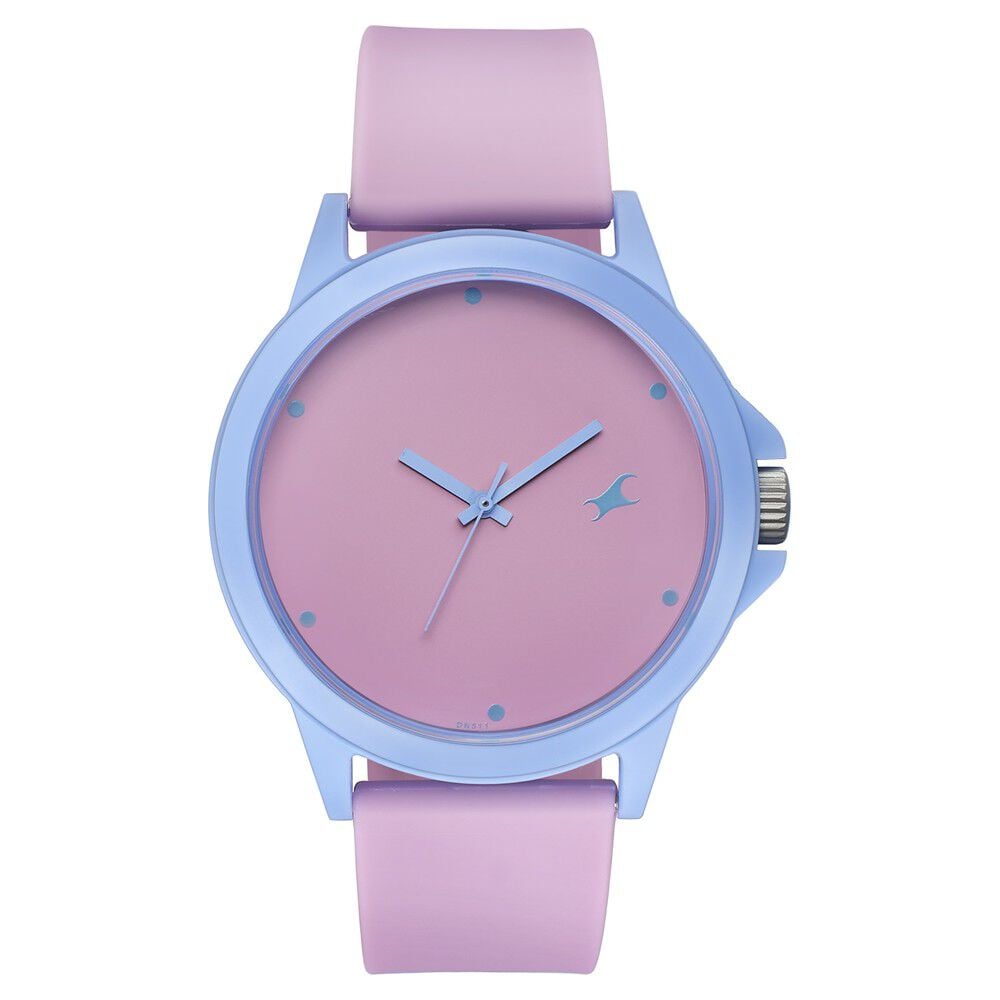 Fastrack Tees Quartz Analog Pink Dial Silicone Strap Unisex Watch