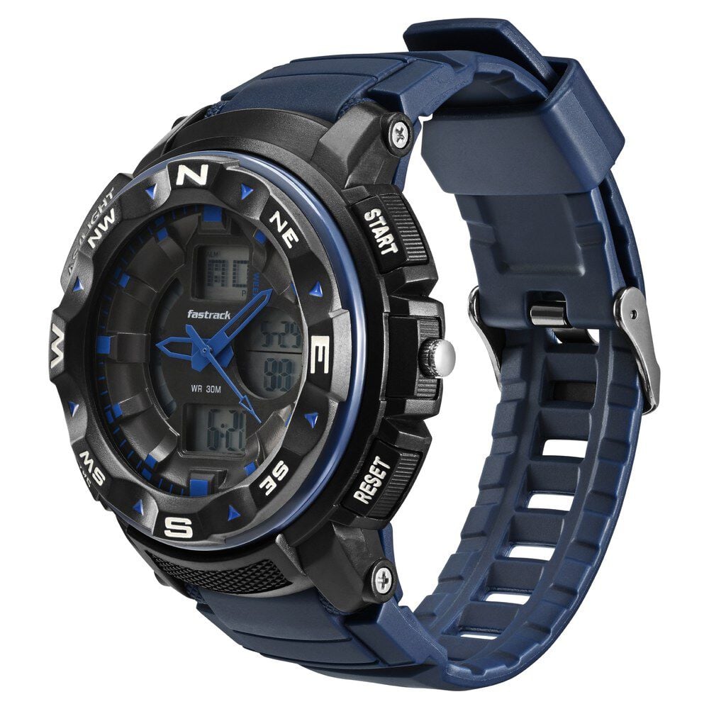 Fastrack AnaDigi Black Dial Plastic Strap Unisex Watch