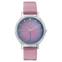 Fastrack Sunburn Quartz Analog Pink Dial Leather Strap Watch for Girls