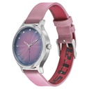 Fastrack Sunburn Quartz Analog Pink Dial Leather Strap Watch for Girls